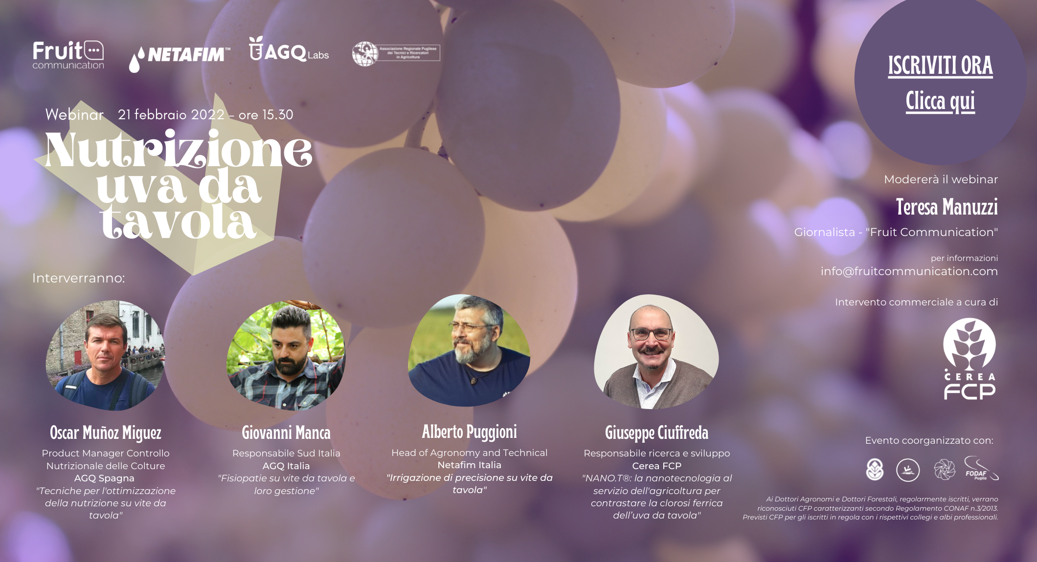 Nutrizione uva da tavola | Webinar